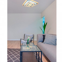 Lámpara Plafón LED, Serie Tod 50 Cuadrado, estructura de metal y acrílico, iluminación LED integrada, 50W