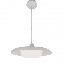 Lámpara de techo colgante moderno LED, Serie Enok, estructura de metal y acrílico en acabado blanco