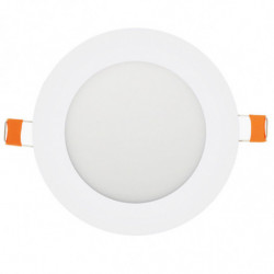 Downlight Empotrable LED, Serie Slim circular, estructura metálica en acabado blanco, iluminación LED integrada, 6W