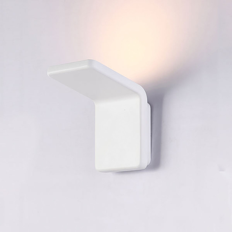 Aplique de pared moderno LED, Serie Double White, estructura metálica en acabado blanco, iluminación LED