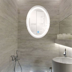 Espejo de baño, Serie Ovalo, con iluminación LED integrada, 15W vatios, CCT (3.000 ºK - 4.000 ºK - 6.000 ºK).IP44.
