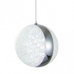 Lámpara de techo moderna LED, Serie Bubbles, soporte de techo metálico en acabado cromo brillo, 10 luces, ajustables en altura