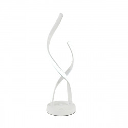 Lámpara de sobremesa moderno, Serie Lupin, base metálica en acabado blanco y acrílico, iluminación LED