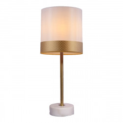 Lámpara de sobremesa moderno, Serie Golden, base de marmol blanco, con metal en acabado dorado, 1 luz