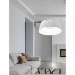 Lámpara de techo colgante, Serie Kapsul, armazón metálico en acabado blanco, LED integrado 36W