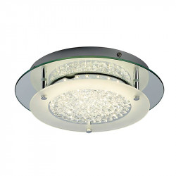 Lámpara de techo plafón LED, Serie Creta, armazón metálico y cristal, iluminación LED integrada, 12W.