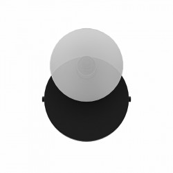 Lámpara / aplique de pared de metal negro con bola de cristal es una pieza moderna y minimalista.