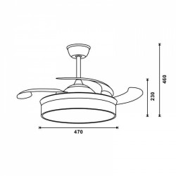 El ventilador de techo Messe Níquel - LM8093 es un ventilador de techo moderno y elegante con un acabado níquel.