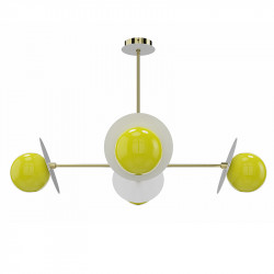 Lámpara de techo moderna Taurion amarilla es una pieza llamativa y alegre que combina materiales de alta calidad