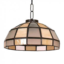 Lámpara de techo colgante, estilo granadino, armazón metálico en acabado oro viejo o negro,1 luz, con difusor en cristal