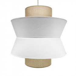 Lámpara de techo, Serie Toledo, con pendel en acabado blanco, 1 luz, con pantalla triple Ø 40 cm